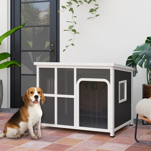 Wooden dog house outdoor - dog,