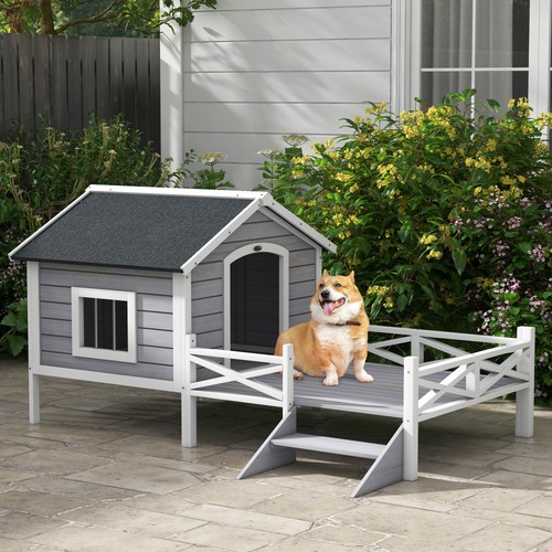 Pawhut wooden dog house - pawhut,