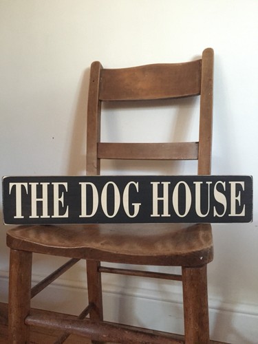 The dog house sign wooden - house,